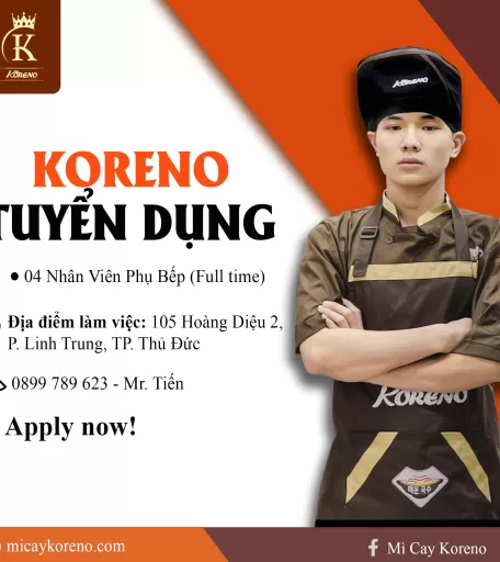 MÌ CAY KORENO TUYỂN DỤNG THÁNG 05-2025.